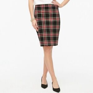 ❤️J Crew Factory Tartan Plaid Pencil Cotton Sateen Skirt ~ Size 10
